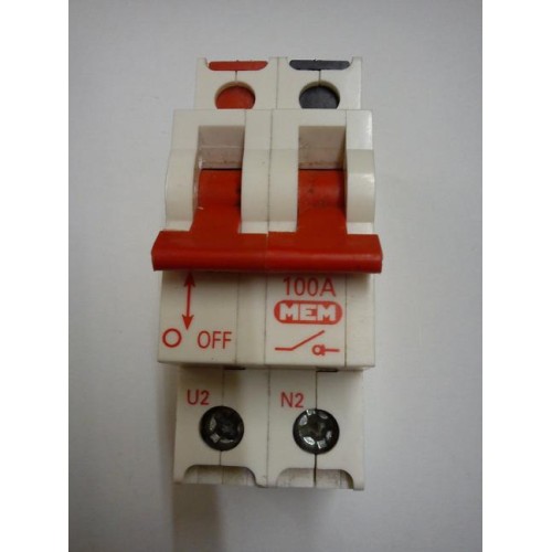 Mem memera 100a double pole main switch